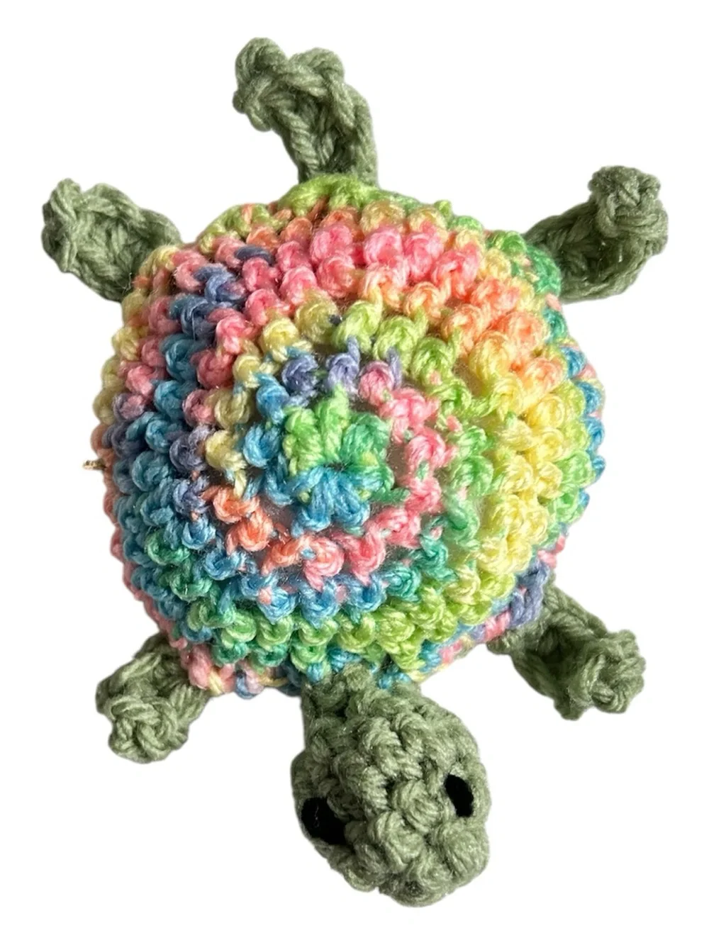Handmade Rainbow Turtle Cat Toy Potent Organic Catnip Interactive Yarn Toy